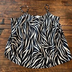 Time and Tru Zebra Print Tank Top - Black and White